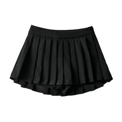 Jupe Plissée Taille Haute Courte Style Tennis Preppy