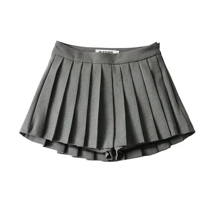 Jupe Plissée Taille Haute Courte Style Tennis Preppy