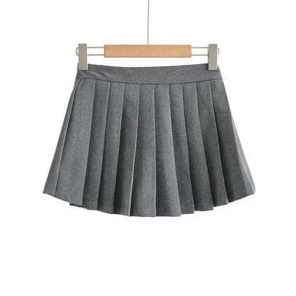 Jupe Plissée Taille Haute Courte Style Tennis Preppy