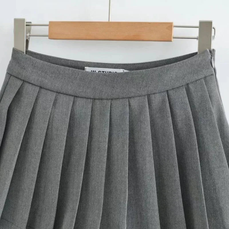 Jupe Plissée Taille Haute Courte Style Tennis Preppy