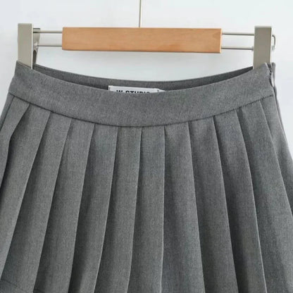 Jupe Plissée Taille Haute Courte Style Tennis Preppy
