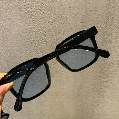 Lunettes de Soleil Carrées Rétro Miroir en Plastique Mixte