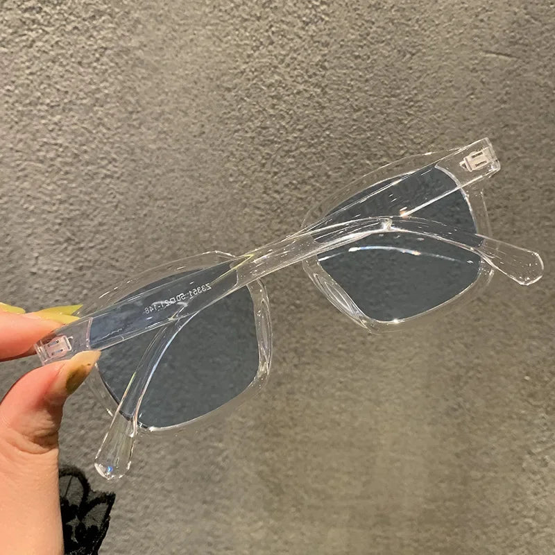 Lunettes de Soleil Carrées Rétro Miroir en Plastique Mixte