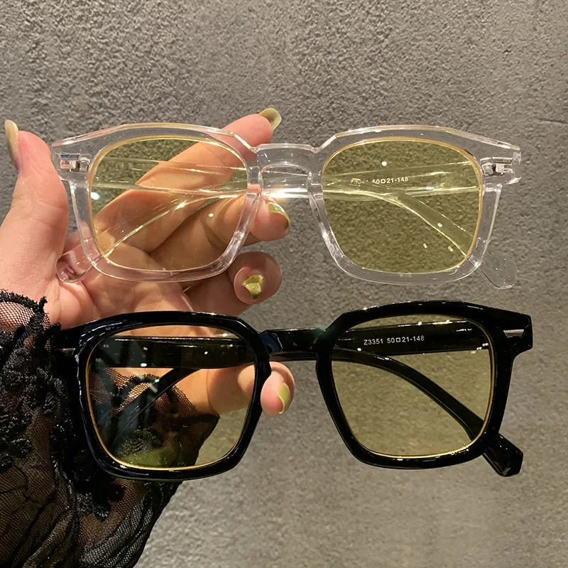 Lunettes de Soleil Carrées Rétro Miroir en Plastique Mixte