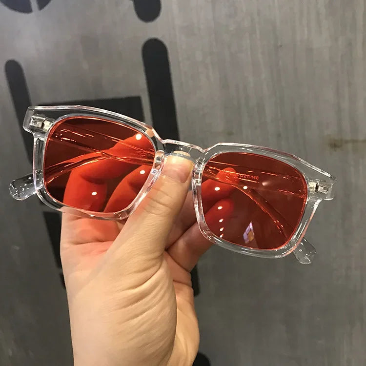 Lunettes de Soleil Carrées Rétro Miroir en Plastique Mixte