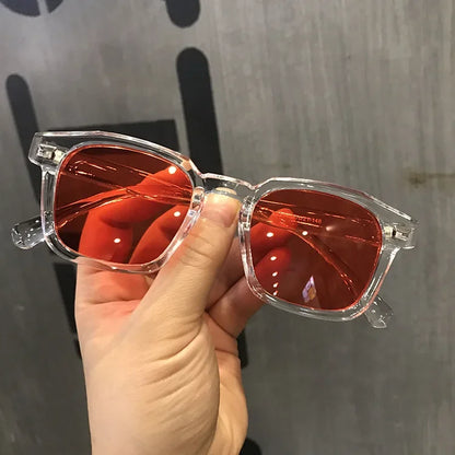 Lunettes de Soleil Carrées Rétro Miroir en Plastique Mixte