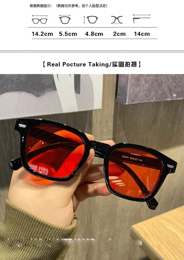 Lunettes de Soleil Carrées Rétro Miroir en Plastique Mixte