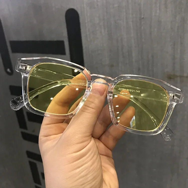 Lunettes de Soleil Carrées Rétro Miroir en Plastique Mixte