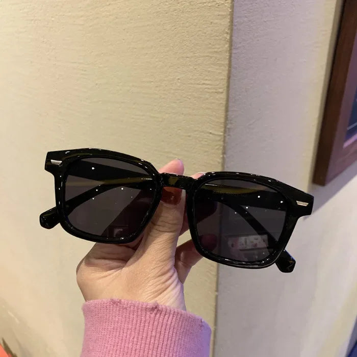 Lunettes de Soleil Carrées Rétro Miroir en Plastique Mixte
