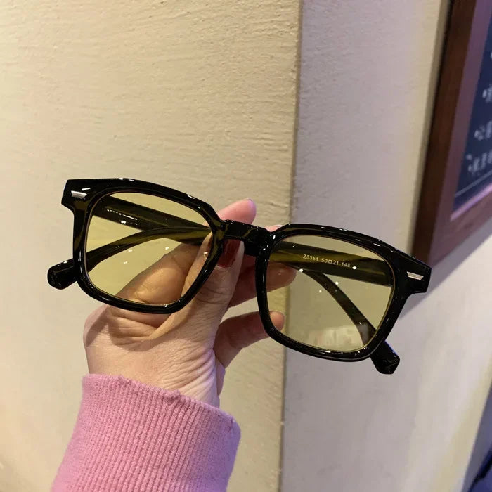 Lunettes de Soleil Carrées Rétro Miroir en Plastique Mixte