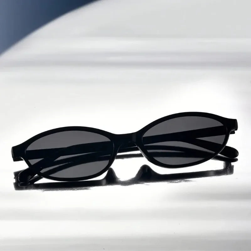 Lunettes de Soleil Ovales Monture Résine Protection Solaire Minimalistes