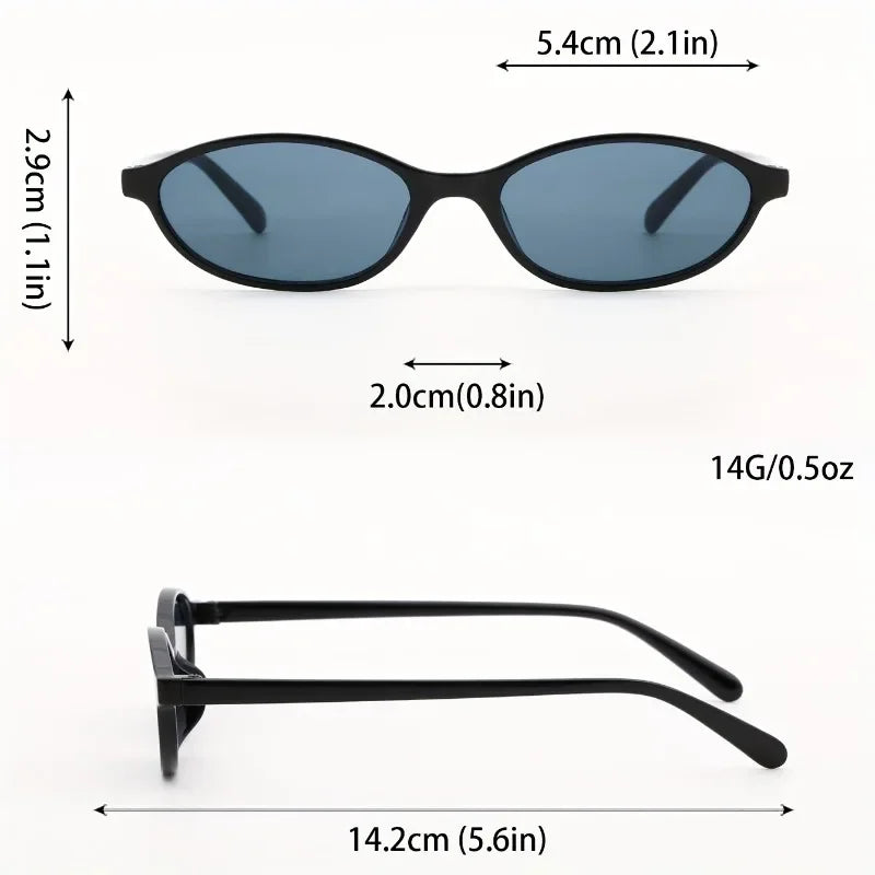 Lunettes de Soleil Ovales Monture Résine Protection Solaire Minimalistes