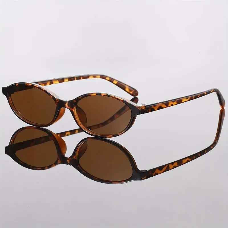 Lunettes de Soleil Ovales Monture Résine Protection Solaire Minimalistes
