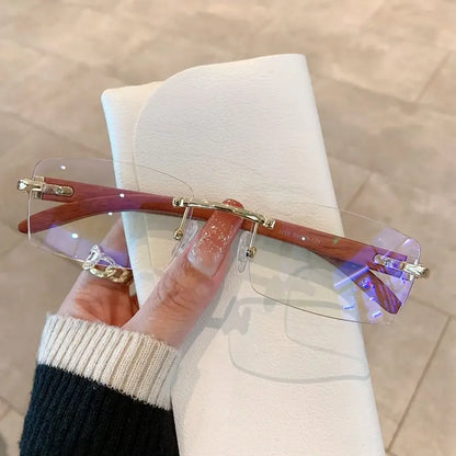 Lunettes de Soleil Rectangle sans Monture UV400 Style Rétro
