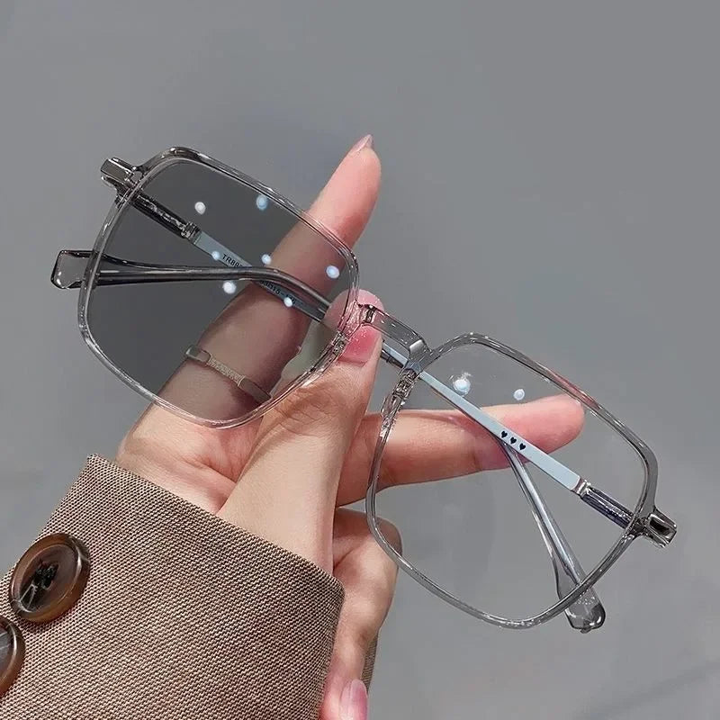 Lunettes en Métal Photochromiques Anti-Lumière Bleue Unisexes Carrées