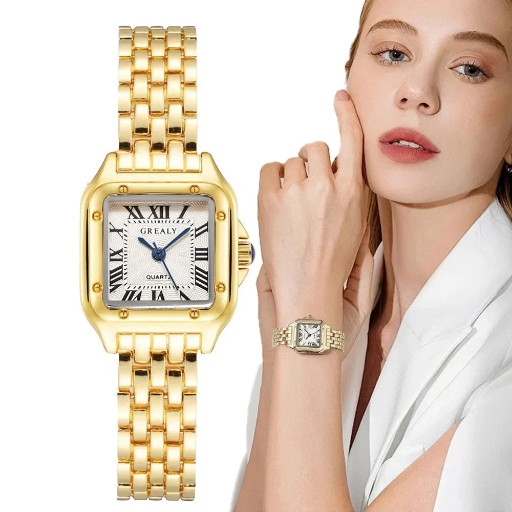 Montre Carrée Femme Quartz Bracelet Alliage Chic