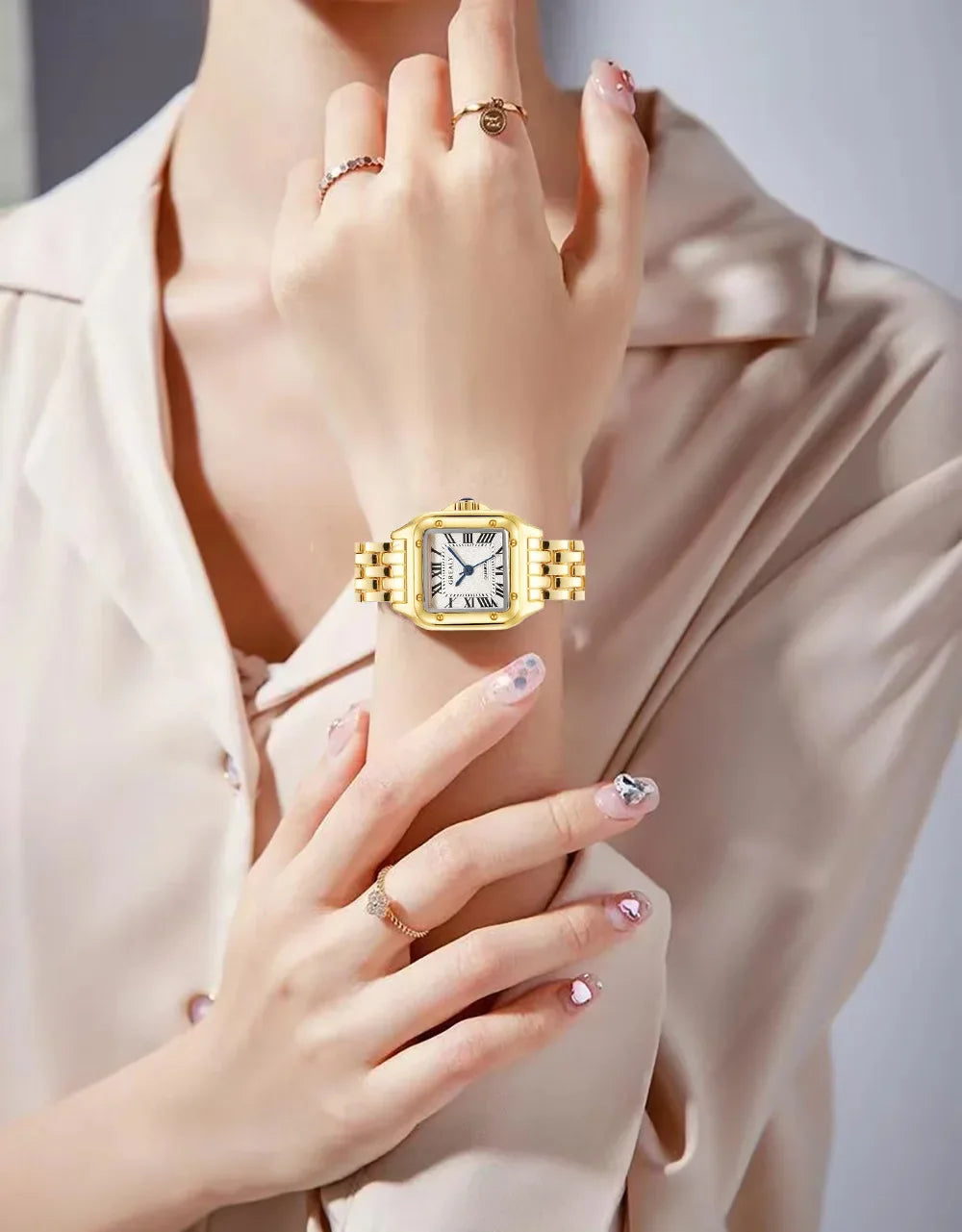 Montre Carrée Femme Quartz Bracelet Alliage Chic