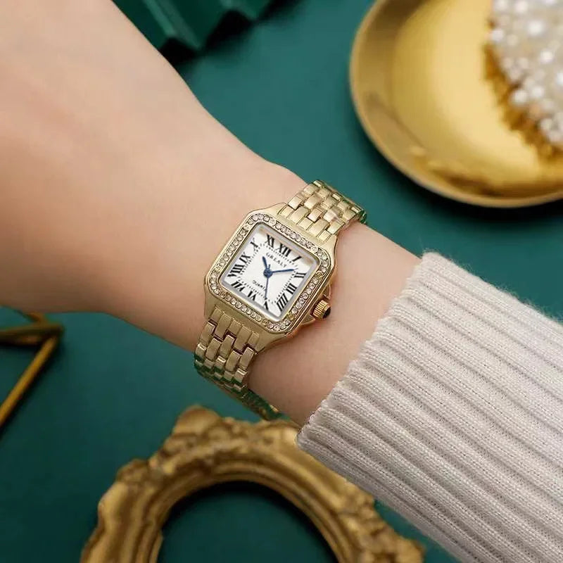 Montre Carrée Femme Quartz Bracelet Alliage Chic