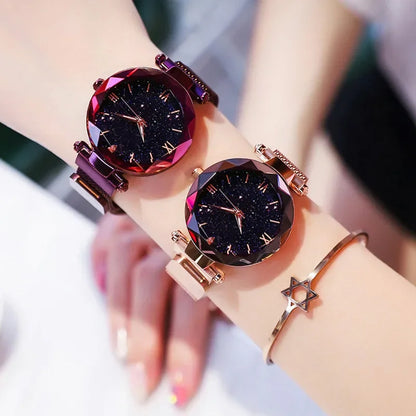 Montre Ciel Étoilé pour Femme Bracelet Magnétique Alliage Quartz