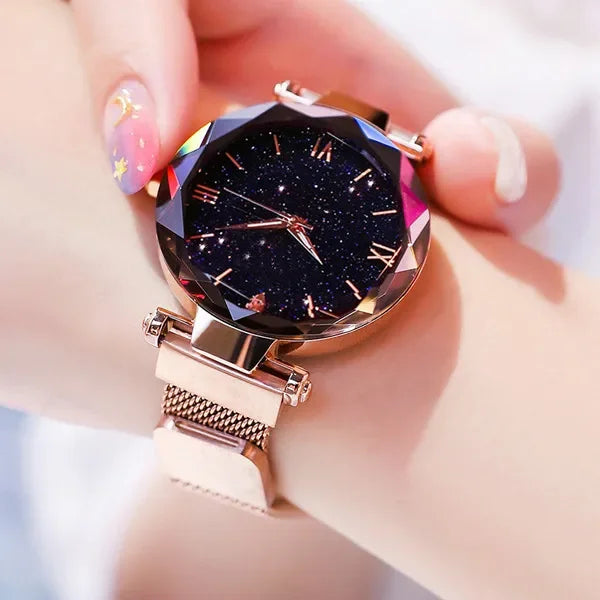 Montre Ciel Étoilé pour Femme Bracelet Magnétique Alliage Quartz