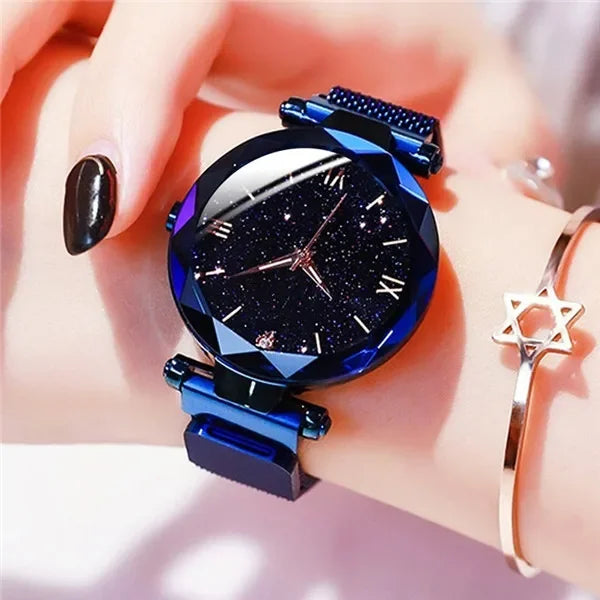 Montre Ciel Étoilé pour Femme Bracelet Magnétique Alliage Quartz