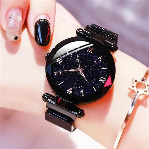 Montre Ciel Étoilé pour Femme Bracelet Magnétique Alliage Quartz