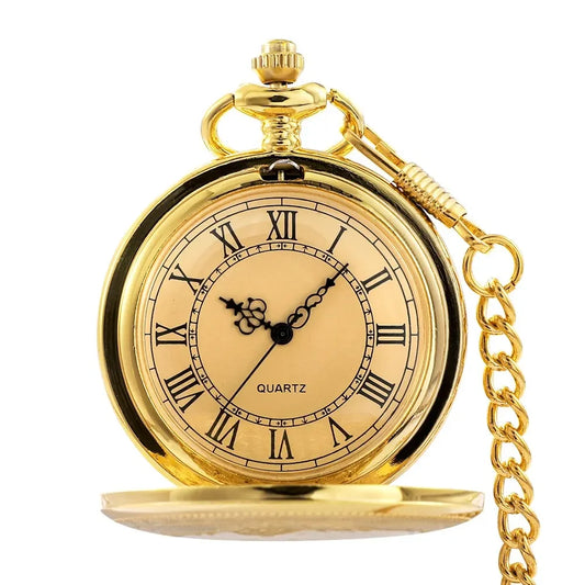 Montre de Poche Quartz Vintage Steampunk Avec Chaîne