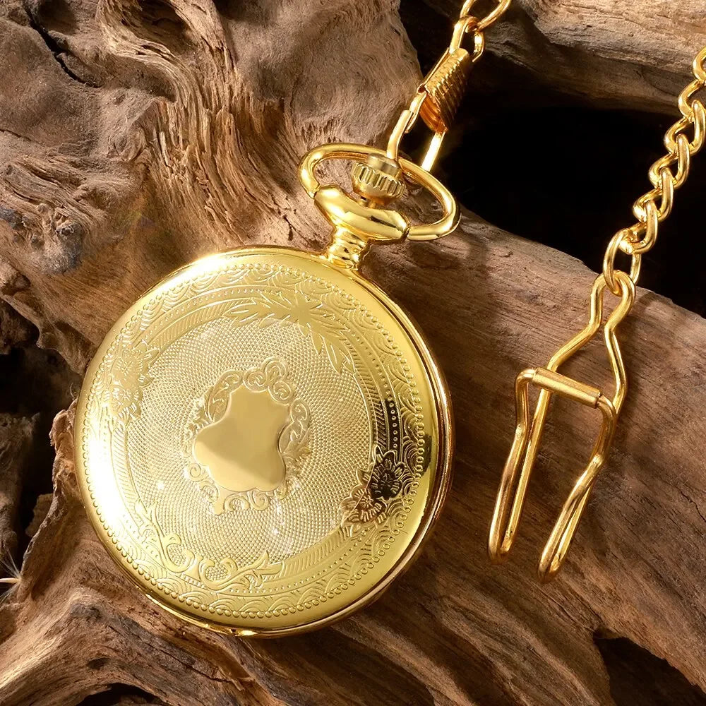 Montre de Poche Quartz Vintage Steampunk Avec Chaîne