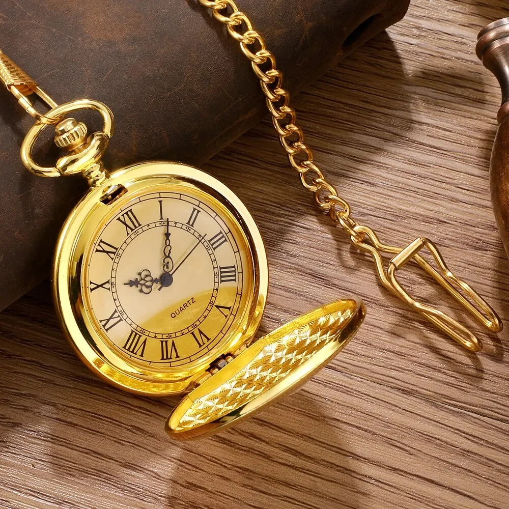 Montre de Poche Quartz Vintage Steampunk Avec Chaîne