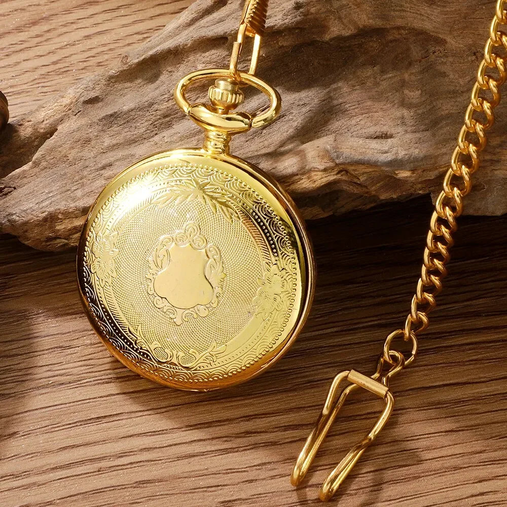 Montre de Poche Quartz Vintage Steampunk Avec Chaîne