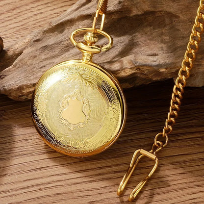 Montre de Poche Quartz Vintage Steampunk Avec Chaîne