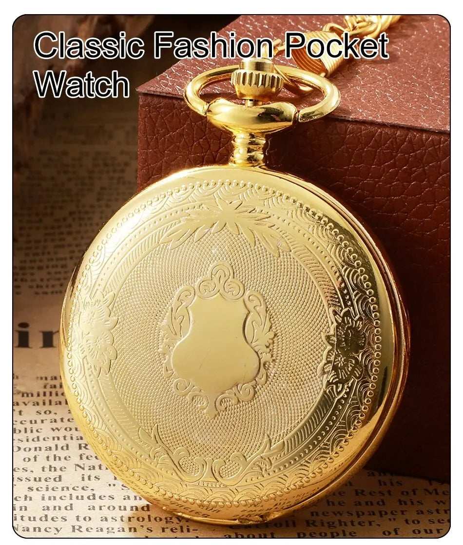Montre de Poche Quartz Vintage Steampunk Avec Chaîne