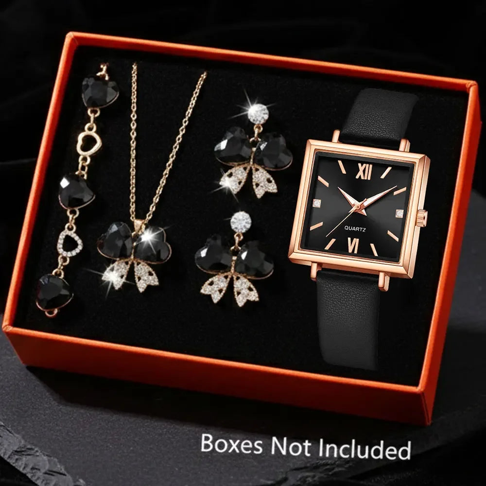 Montre Femme Minimaliste Cadran Quartz Bracelet Cuir Détails Cerise