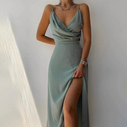 Robe Longue d'Invitée de Mariage Fendue pour Femme — photo 3