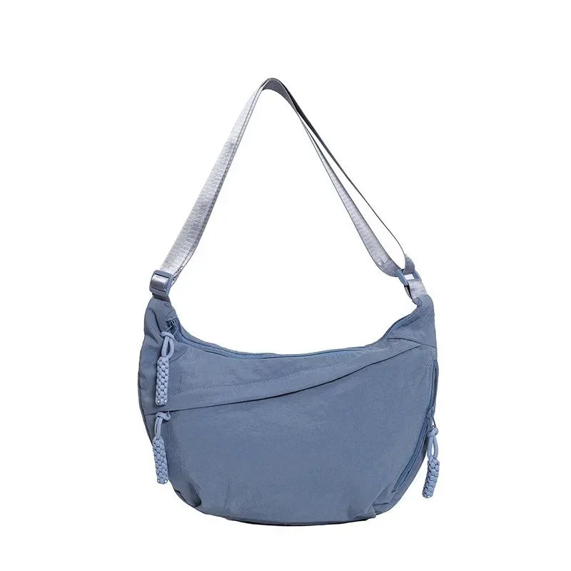 Sac Bandoulière Hobo en Nylon Minimaliste Doublure Cachemire