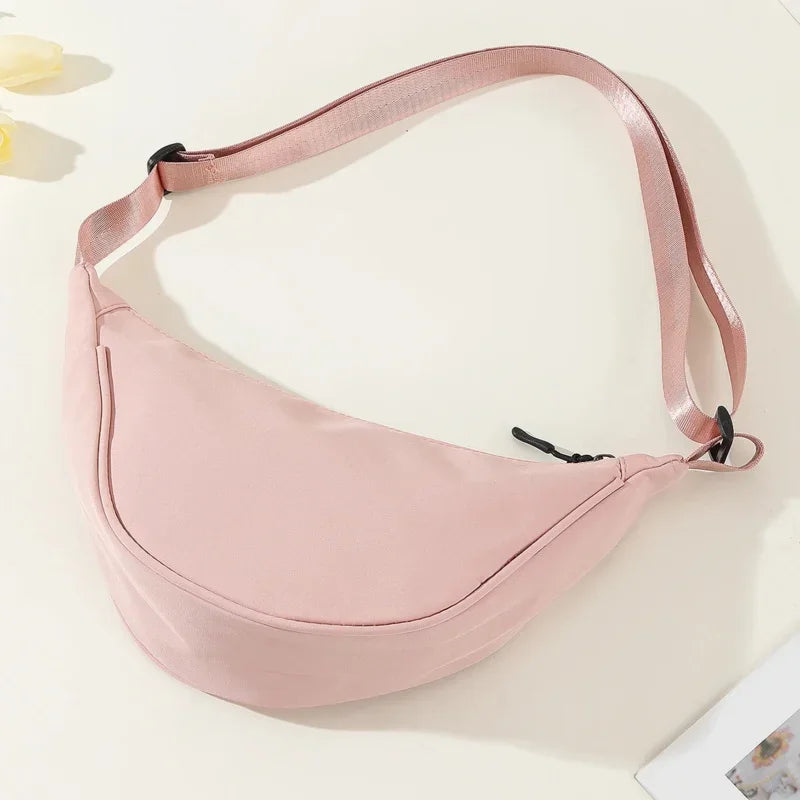 Sac Bandoulière Nylon Léger Hobo Fermeture Éclair Unisexe