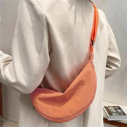 Sac Bandoulière Nylon Léger Hobo Fermeture Éclair Unisexe