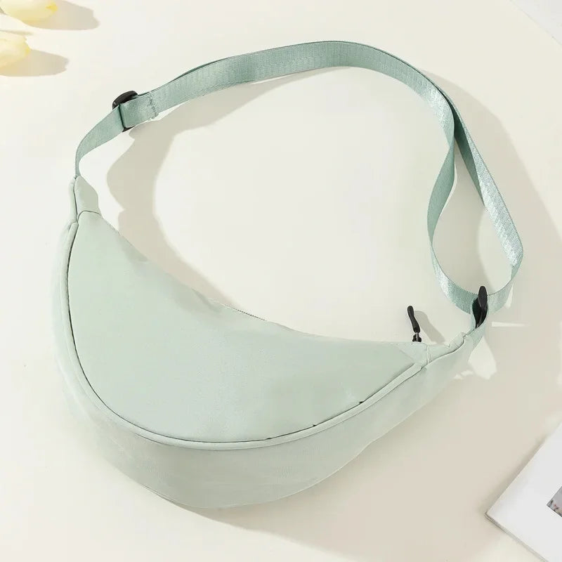 Sac Bandoulière Nylon Léger Hobo Fermeture Éclair Unisexe