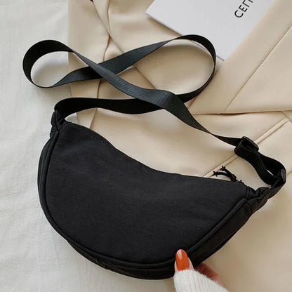 Sac Bandoulière Nylon Léger Hobo Fermeture Éclair Unisexe