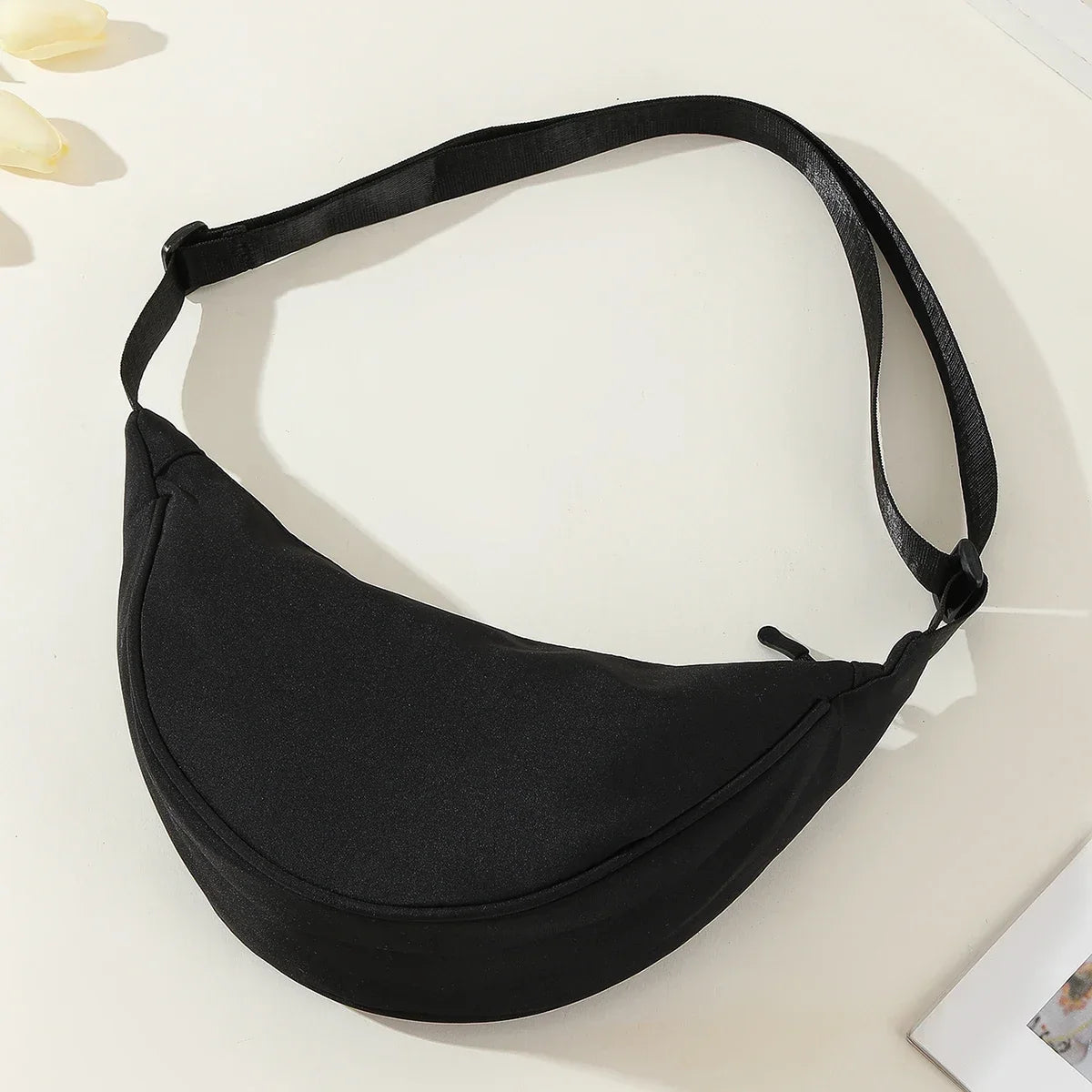 Sac Bandoulière Nylon Léger Hobo Fermeture Éclair Unisexe