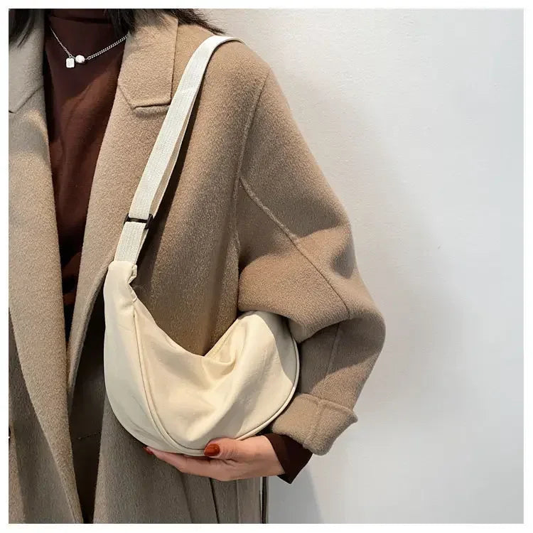 Sac Bandoulière Nylon Léger Hobo Fermeture Éclair Unisexe