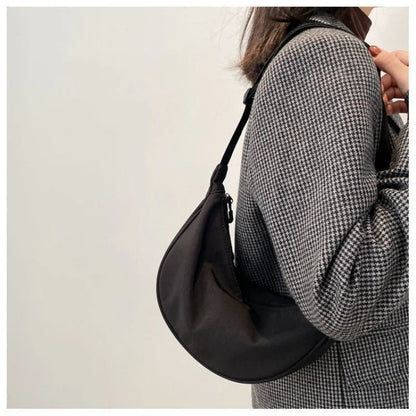 Sac Bandoulière Nylon Léger Hobo Fermeture Éclair Unisexe