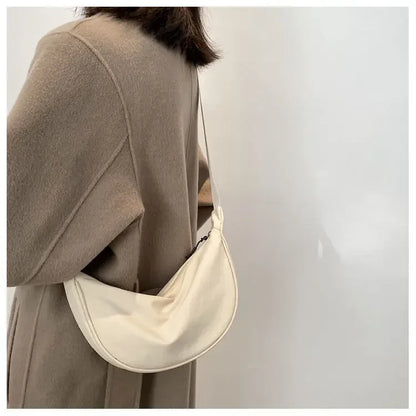 Sac Bandoulière Nylon Léger Hobo Fermeture Éclair Unisexe