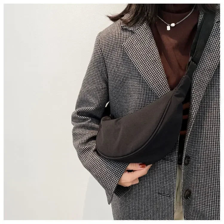 Sac Bandoulière Nylon Léger Hobo Fermeture Éclair Unisexe