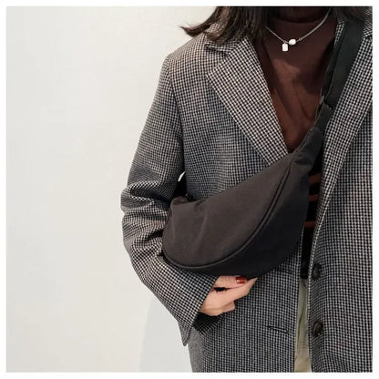 Sac Bandoulière Nylon Léger Hobo Fermeture Éclair Unisexe