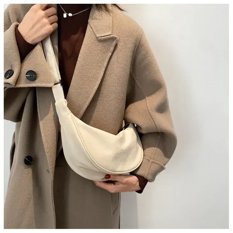 Sac Bandoulière Nylon Léger Hobo Fermeture Éclair Unisexe