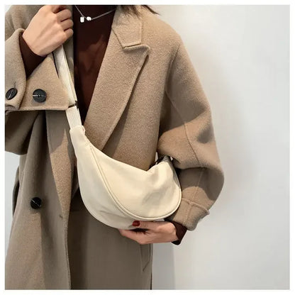 Sac Bandoulière Nylon Léger Hobo Fermeture Éclair Unisexe