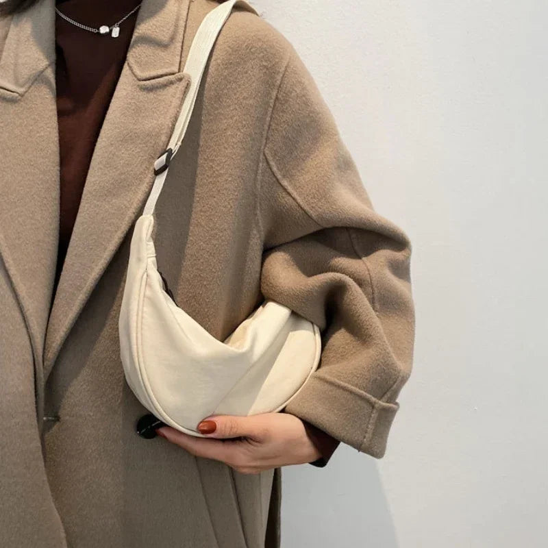 Sac Bandoulière Nylon Léger Hobo Fermeture Éclair Unisexe