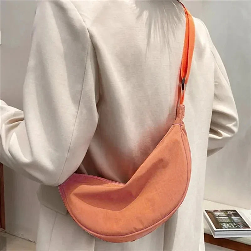 Sac Bandoulière Nylon Léger Hobo Fermeture Éclair Unisexe