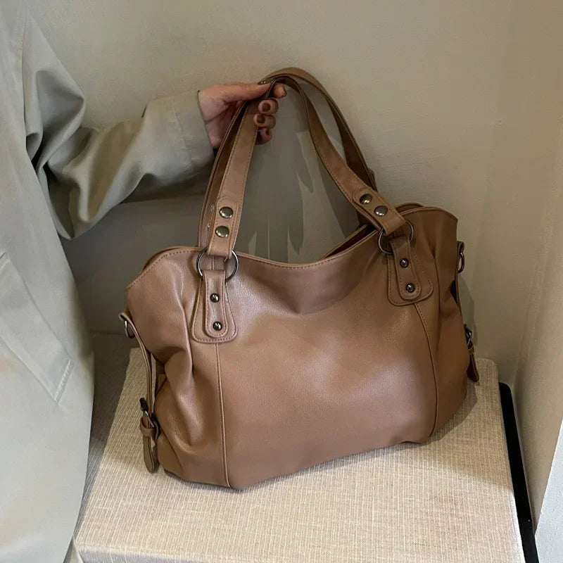 Sac Bandoulière Souple en PU Avec Compartiment Intérieur et Fermeture Éclair
